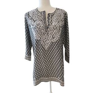 Gretchen Scott Womens Boho Embroidered Tunic Coverup